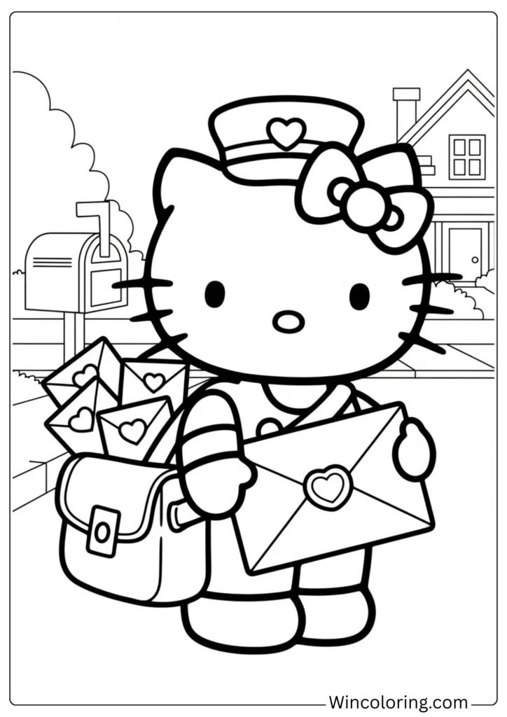 Hello Kitty Delivering Love Letters