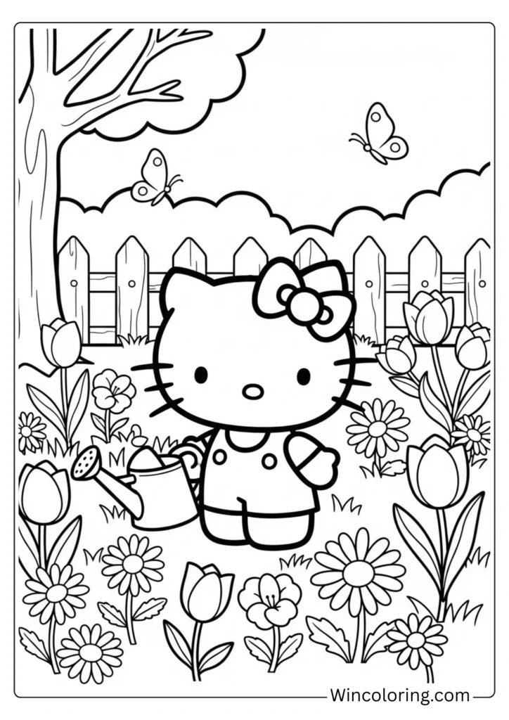 Hello Kitty in Spring Garden