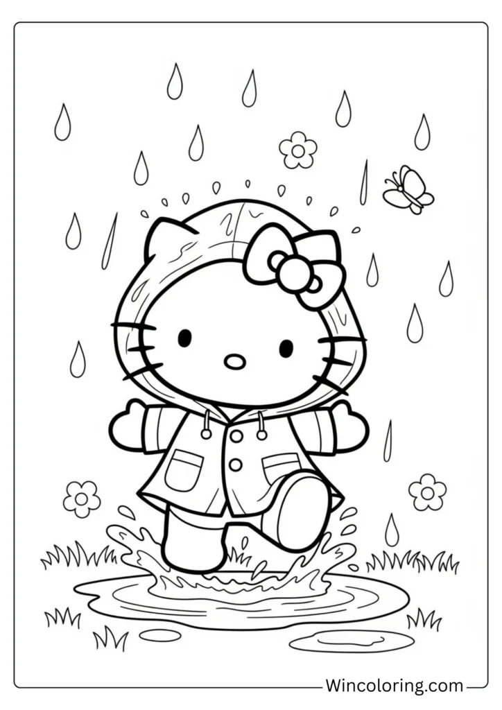Hello Kitty in Spring Rain