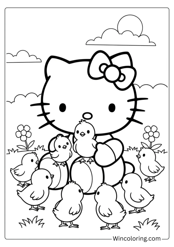 Hello Kitty with Baby Chicks