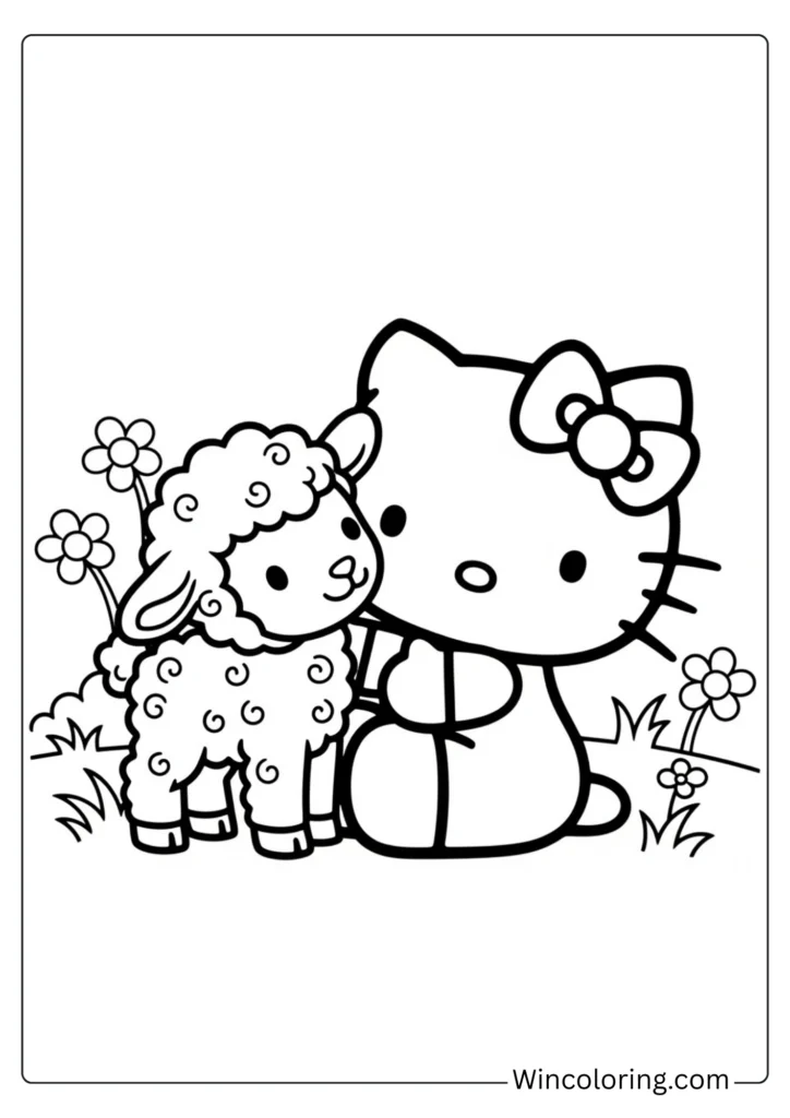 Hello Kitty with Baby Lamb