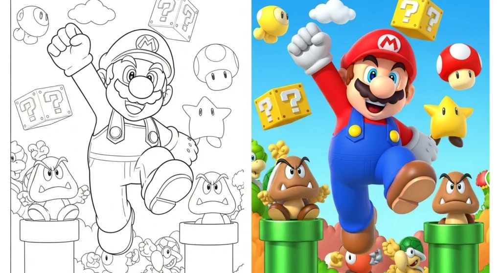 Super Mario Coloring Page