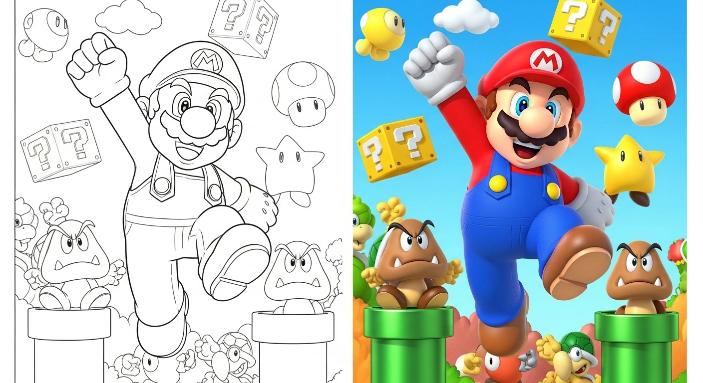 Super Mario Coloring Page