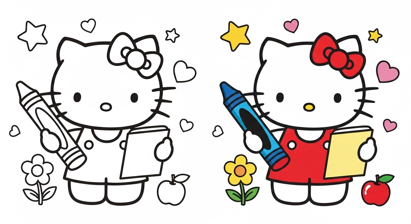 Hello kitty coloring pages
