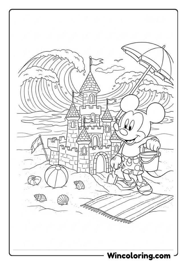 Mickey Mouse reading surrounded by books