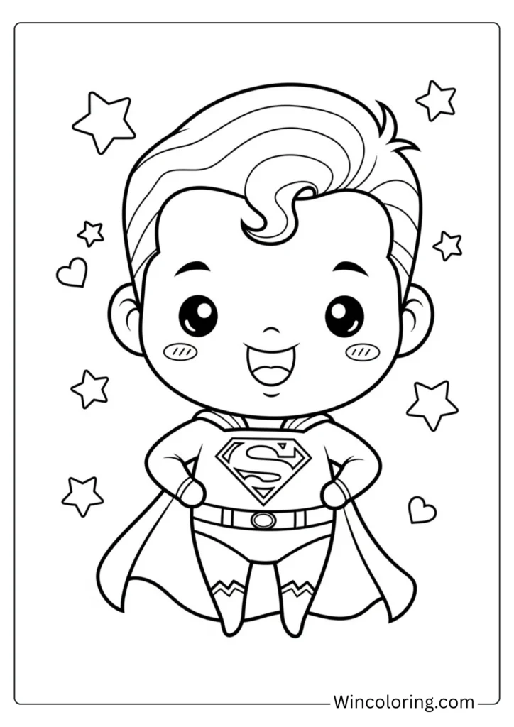 Chibi Superman with tiny cape