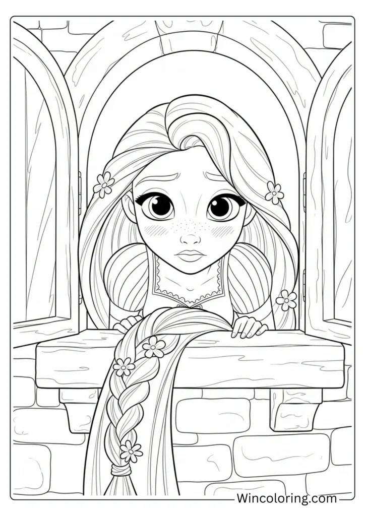 Cute Rapunzel Peeking Shyly