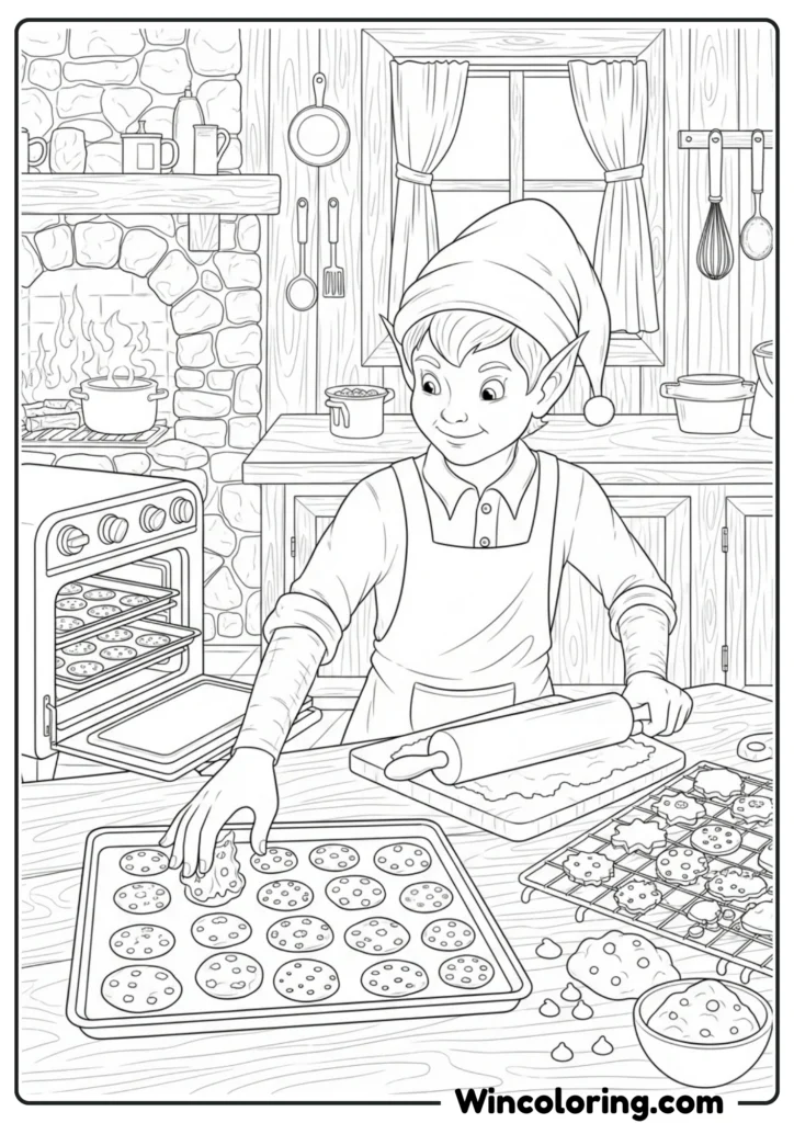 Elf Baking Christmas Cookies