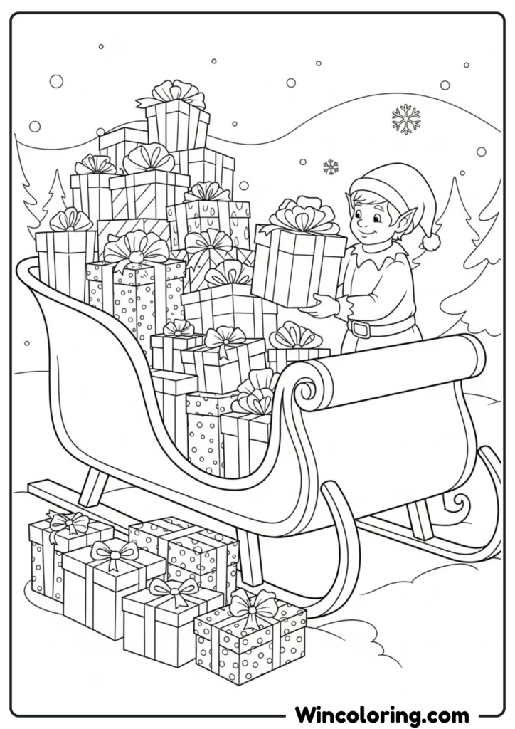 Elf Loading Sleigh