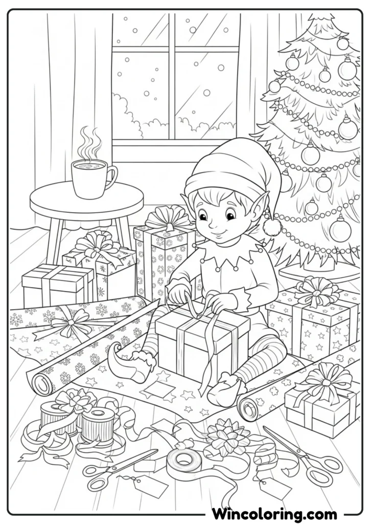 Elf Wrapping Presents