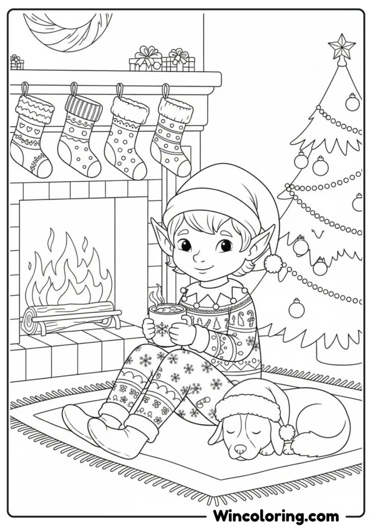 Elf in Christmas Pajamas