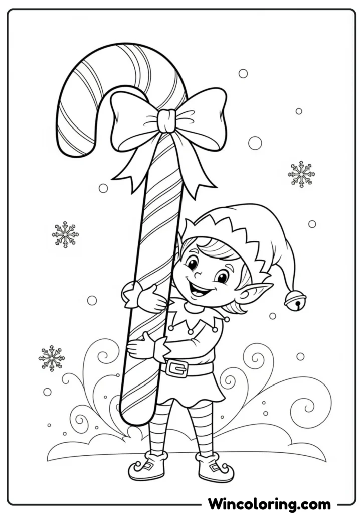 Elf with Candy Cane