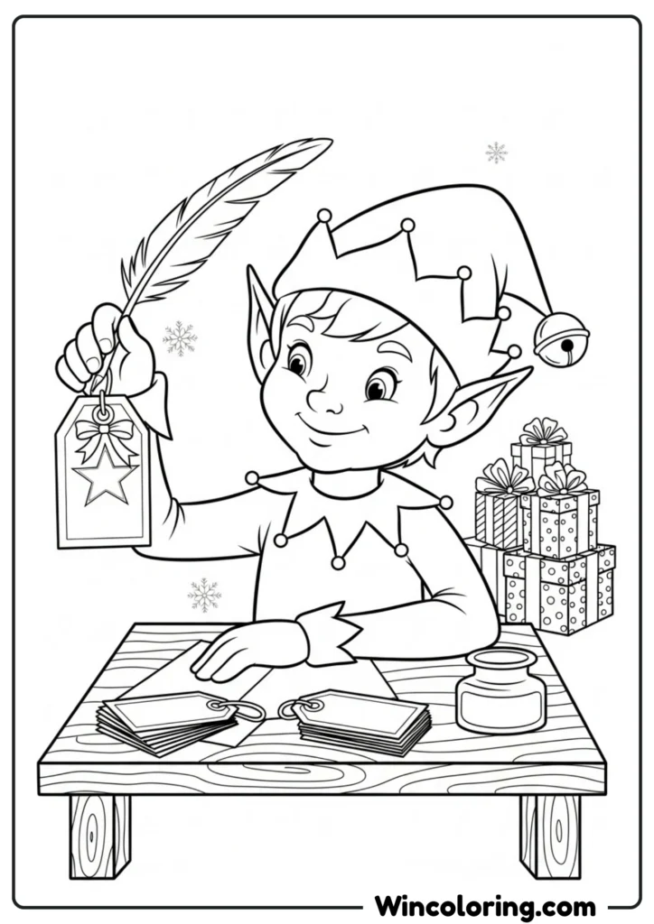 Elf with Gift Tag