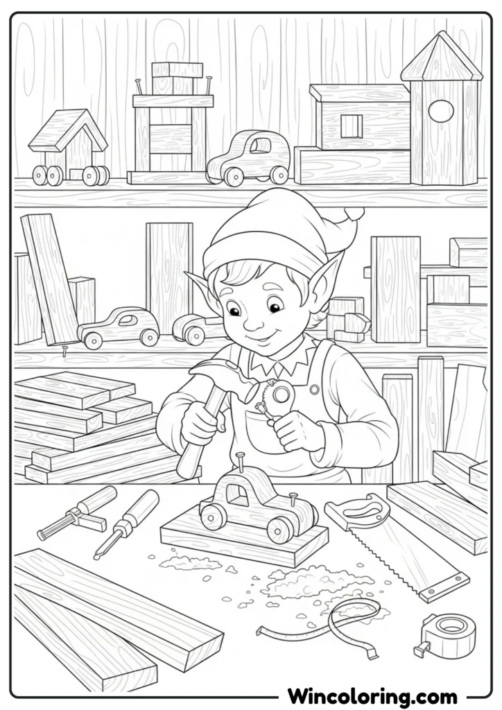 Elf with Hammer and Nails