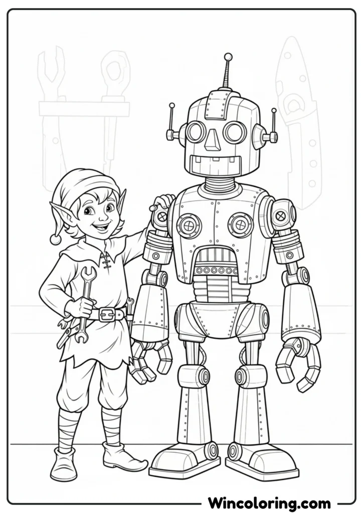 Elf with Toy Robot