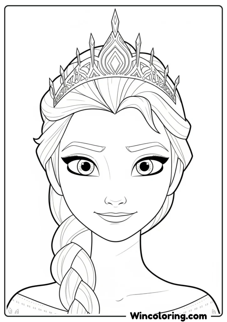 Elsa with Crown Coloring page