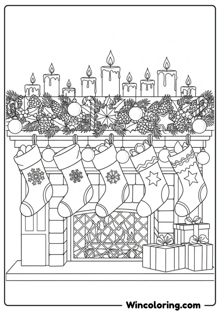 Fireplace Mantle Decorated