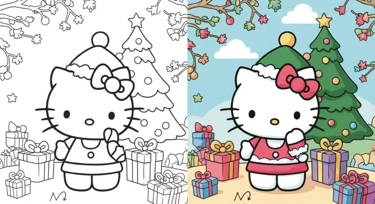 Hello Kitty Christmas Coloring Pages