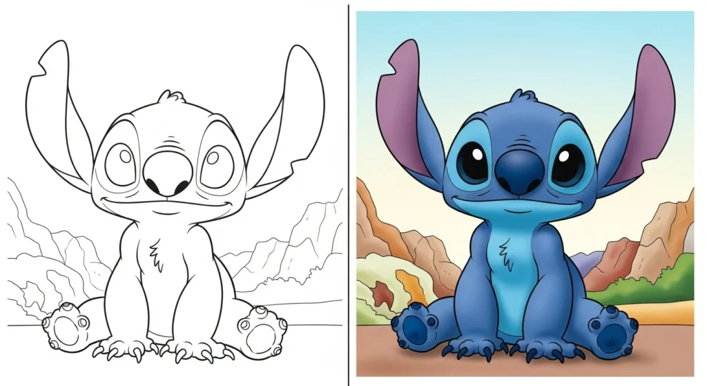 Stitch coloring pages