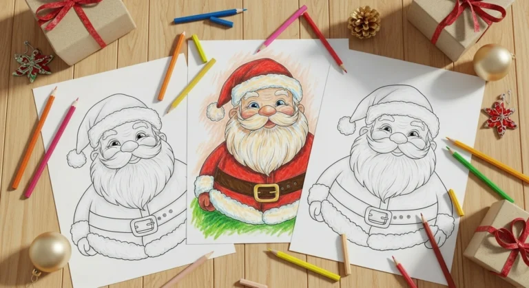 Santa coloring pages