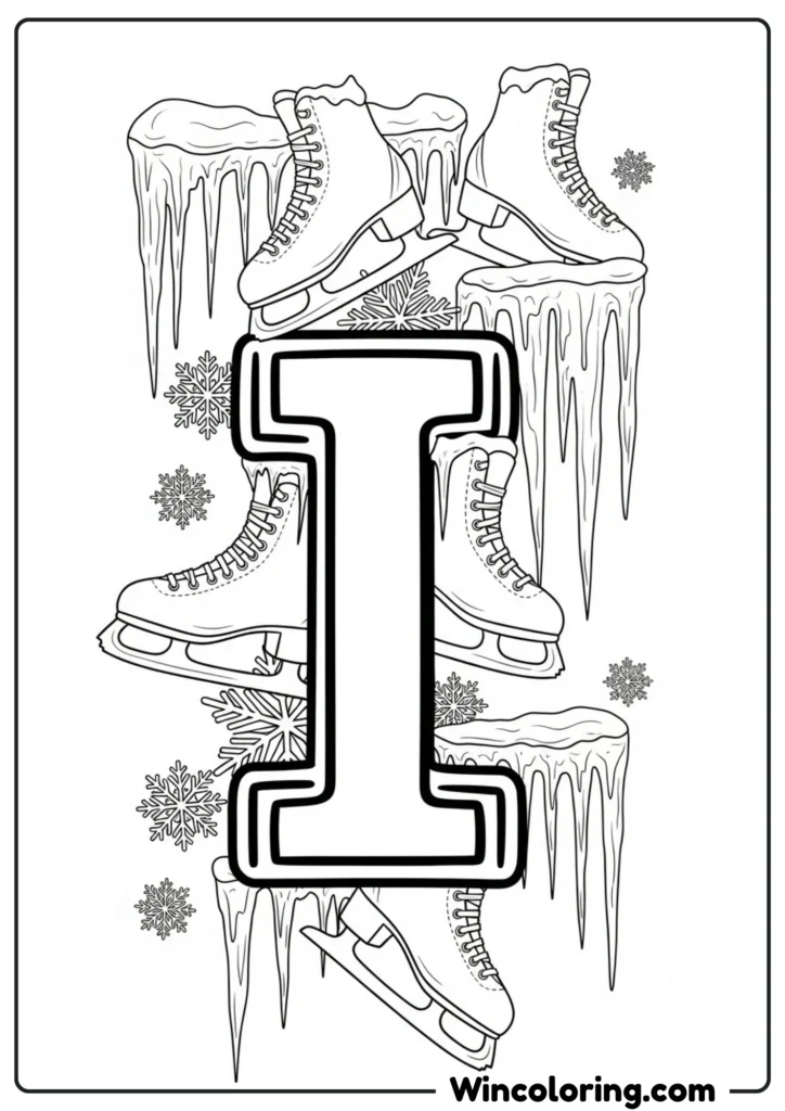 Letter I - Ice Skates and Icicles