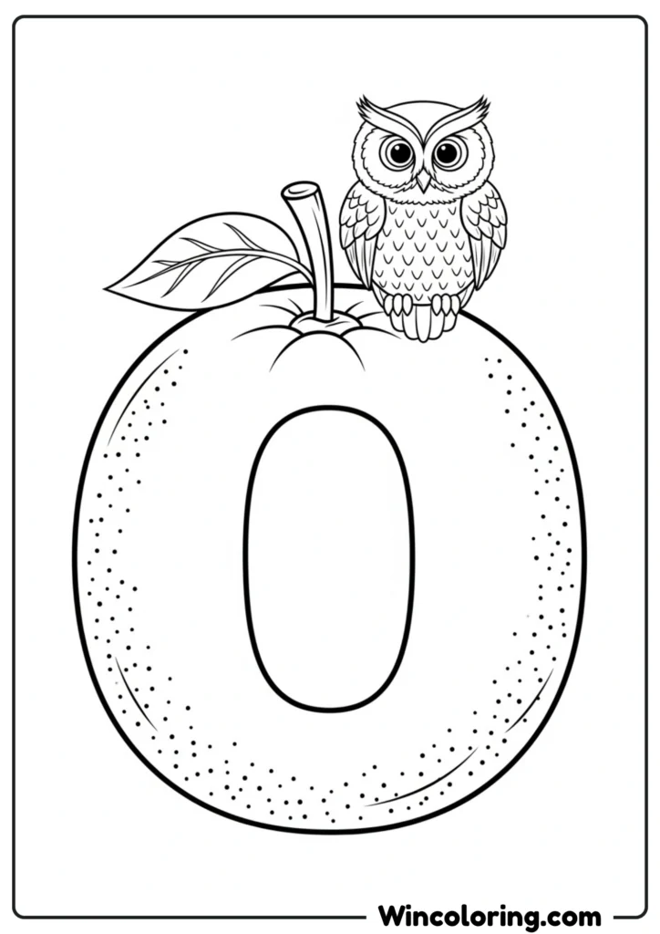 Letter O - Orange and Owl