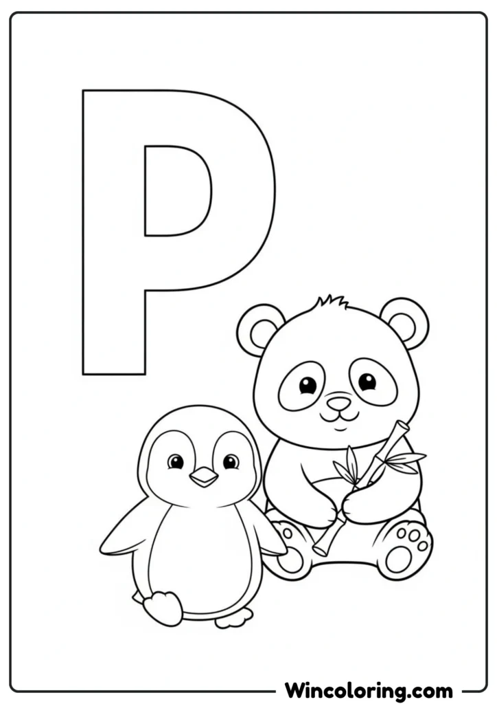 Letter P - Penguin and Panda