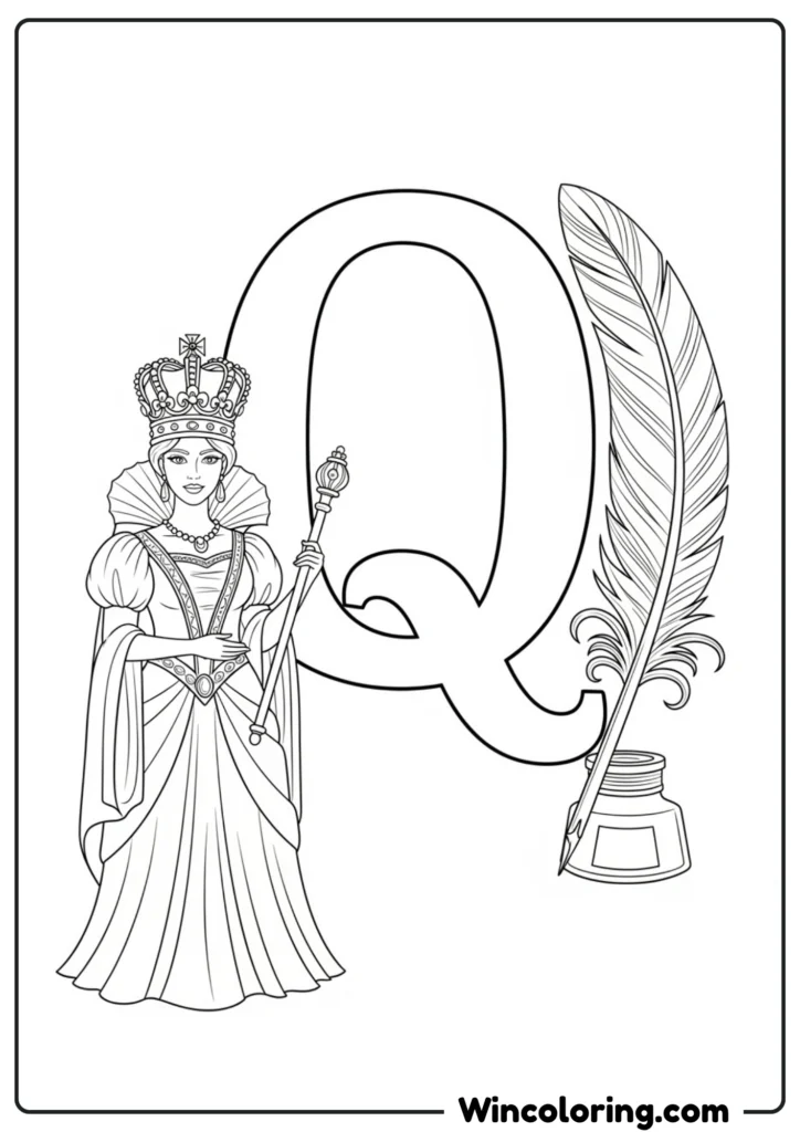 Letter Q - Queen and Quill