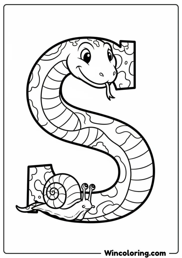 Letter S - Snake and Snail