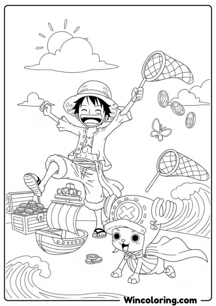 Luffy and Chopper Playing Together