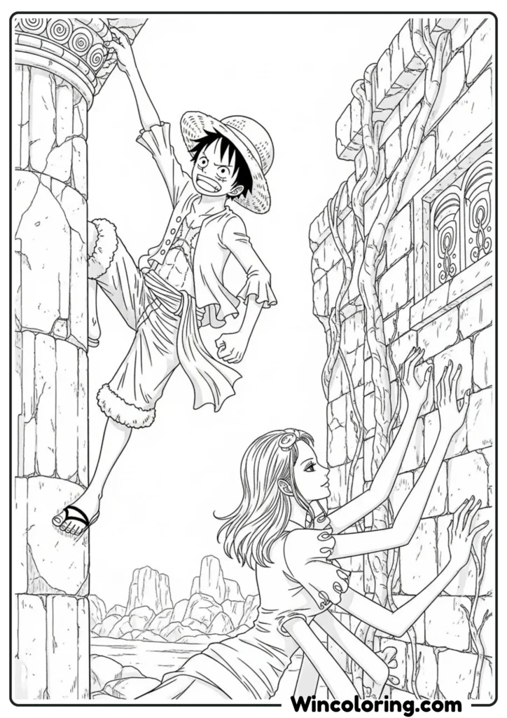 Luffy and Robin Exploring Ruins