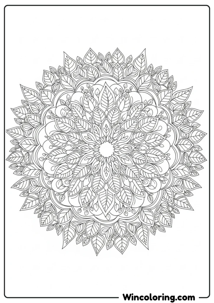 Mandala with Leaf Patterns