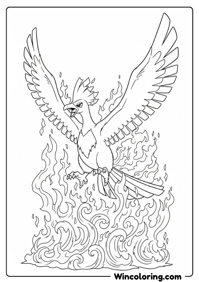 Moltres Rising from Flames