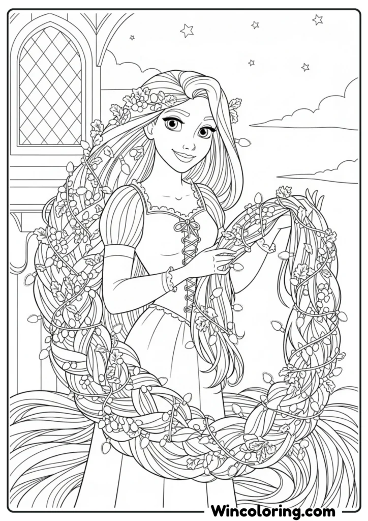Rapunzel with Christmas Lights