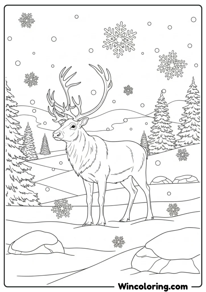 Reindeer in Snow