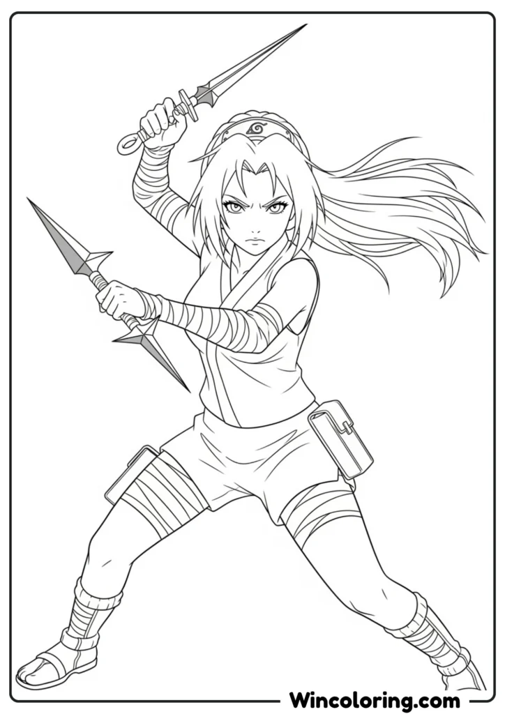 Sakura Haruno with Kunai