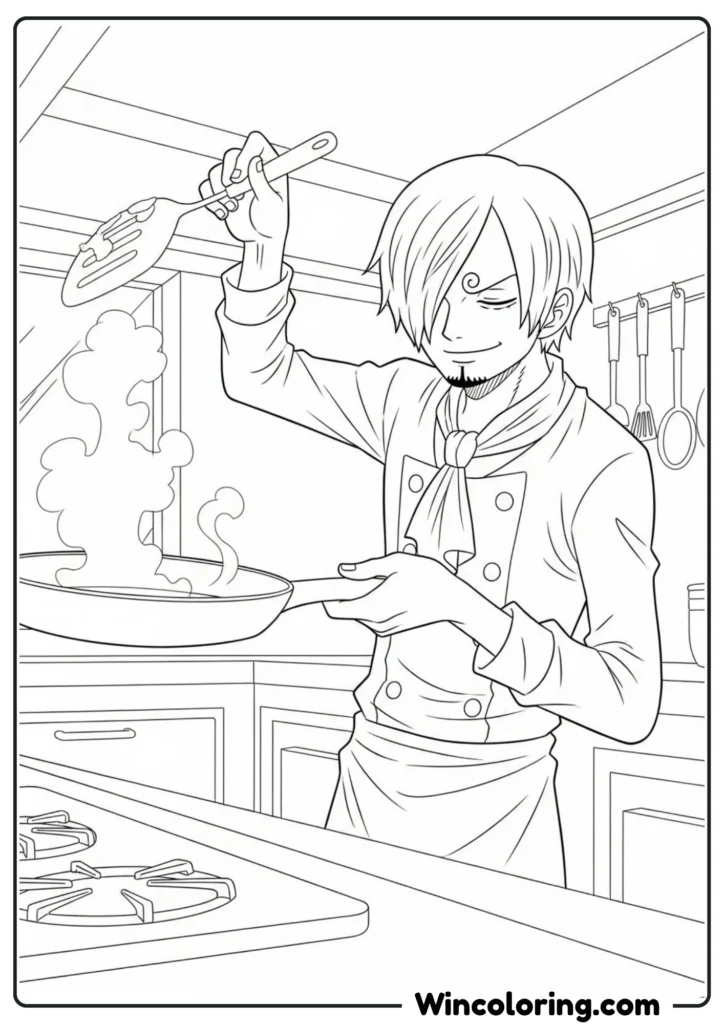 Sanji in the kitchen