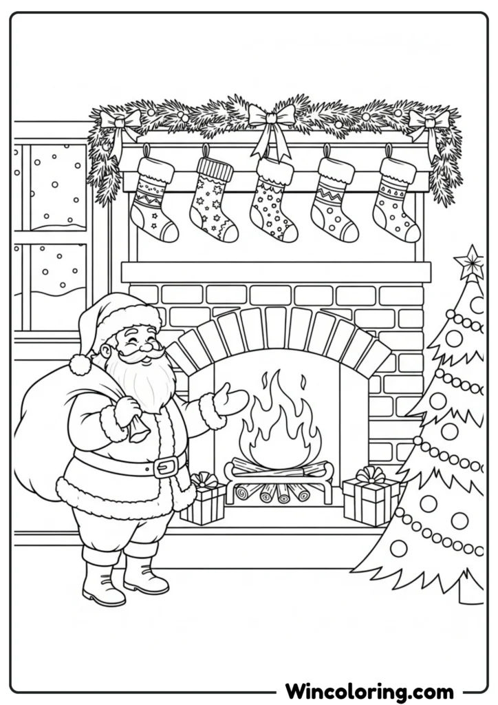 Santa and Fireplace
