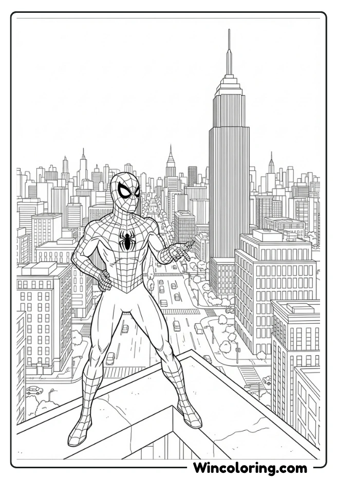 Spider-Man standing on a rooftop