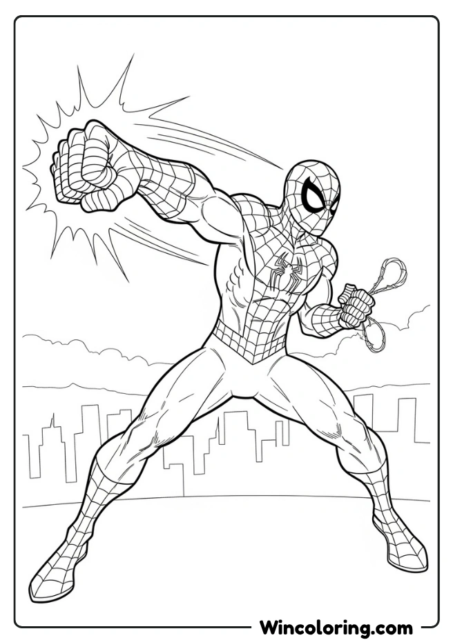 Spiderman Punching Action