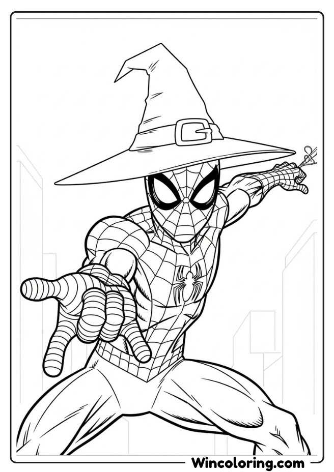 Spiderman with Witch Hat
