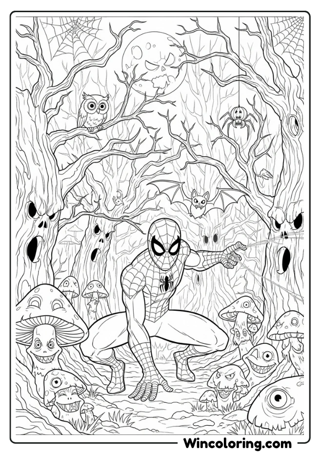  Spiderman in Haunted Forest