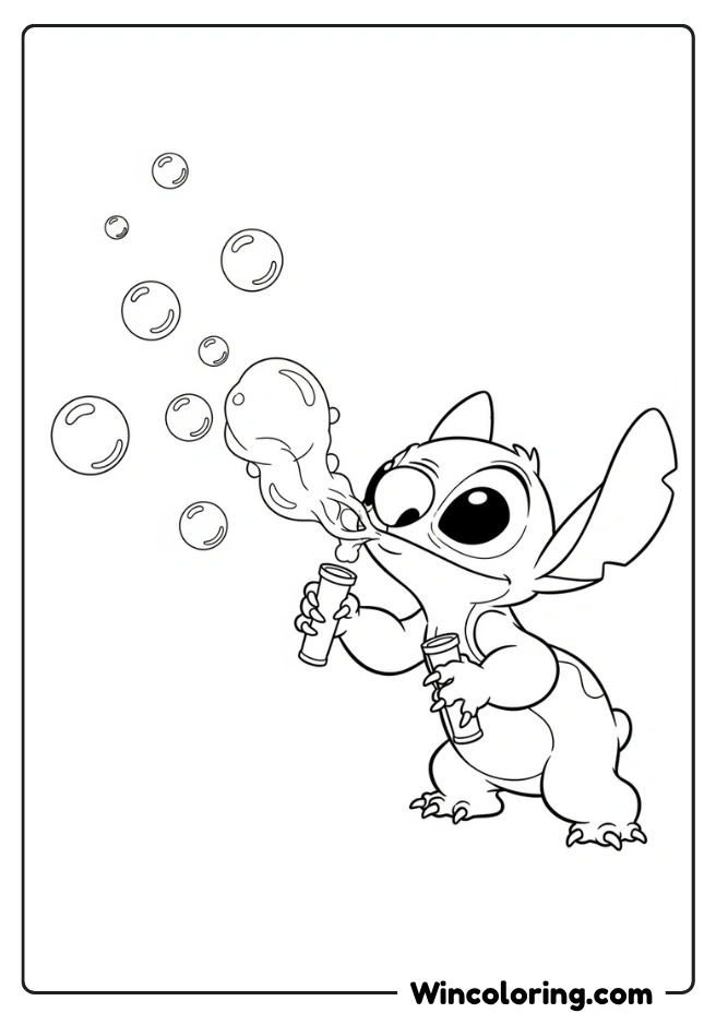 Stitch Blowing Bubbles