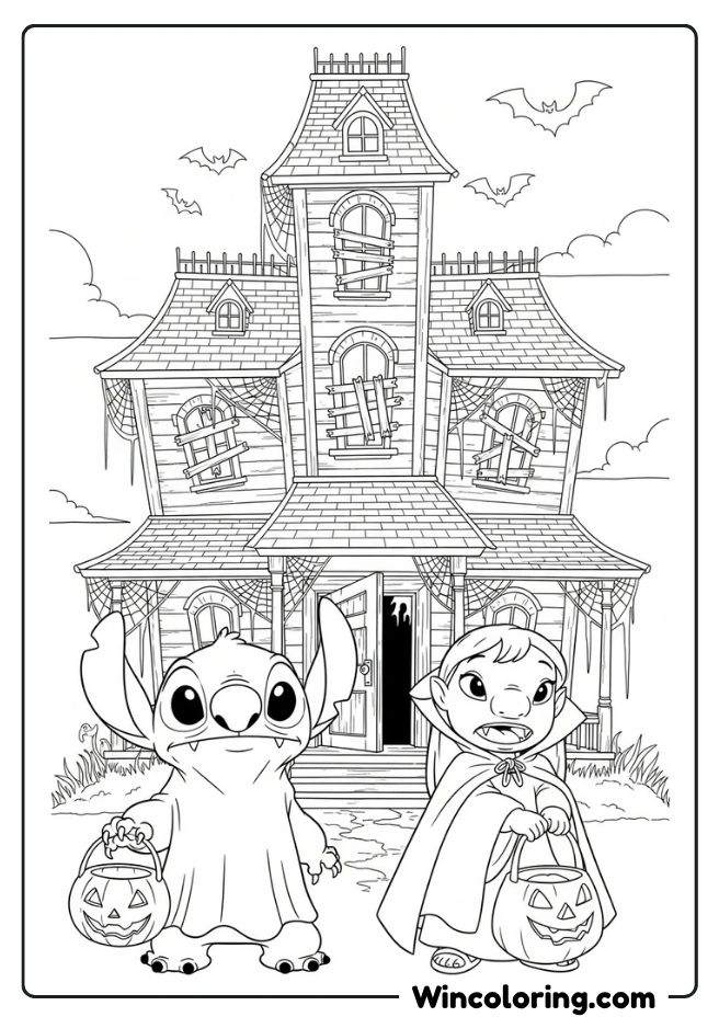 Stitch and Lilo in a Haunted House