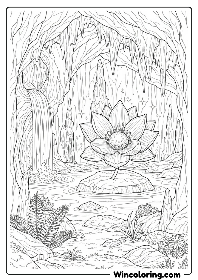 The Grotto with Glowing Flower