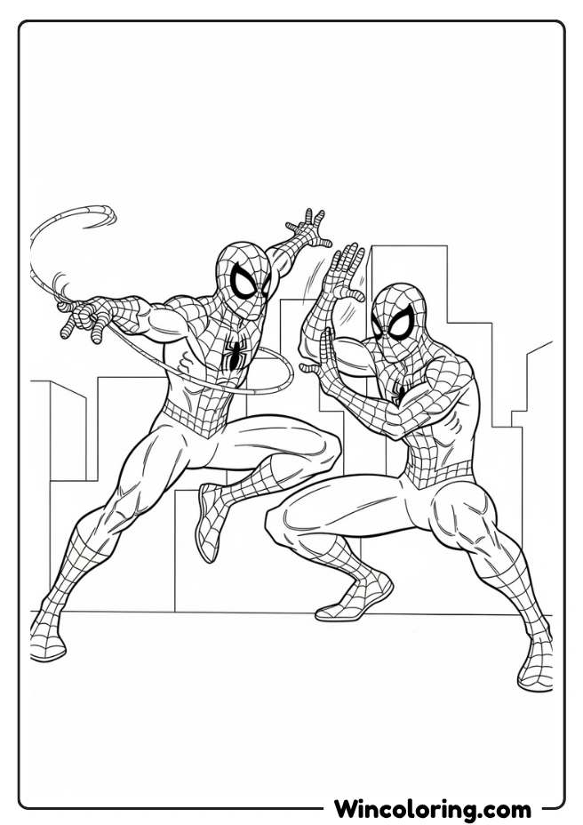 Two Spider-Man figureswser's fortress with detailed turrets