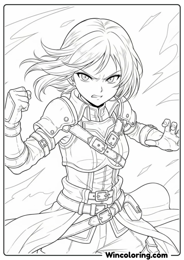 Anime Girl Determined face