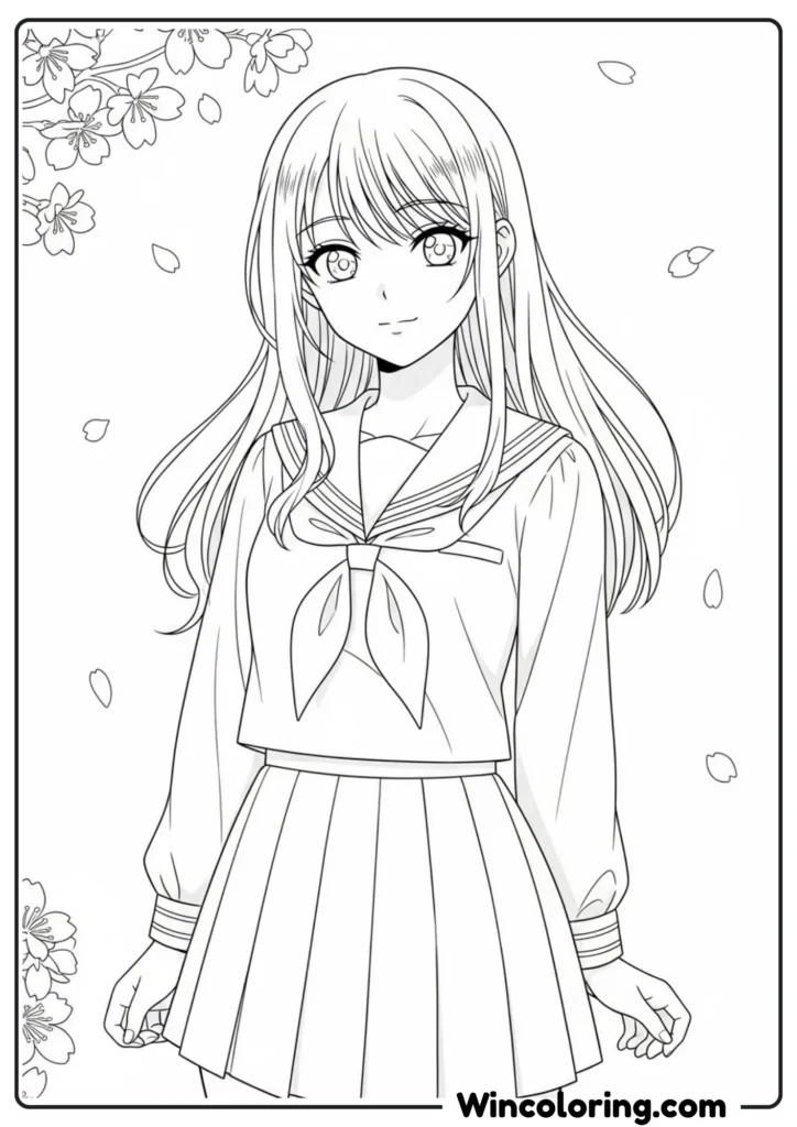 Anime Girl School Uniform