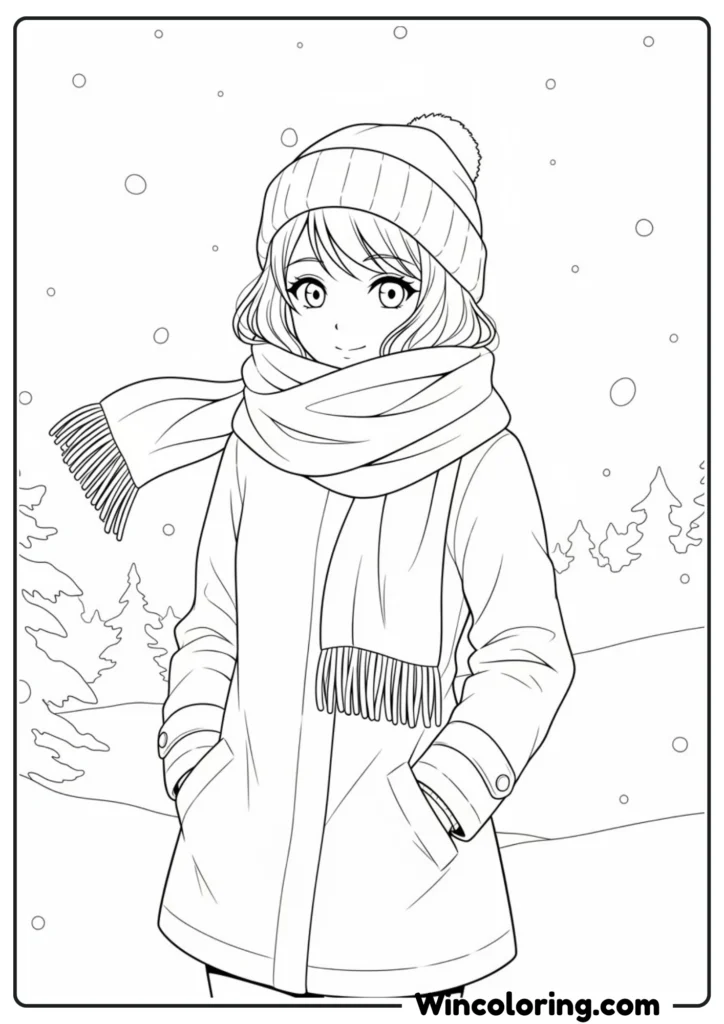 Anime Girl Winter Outfit