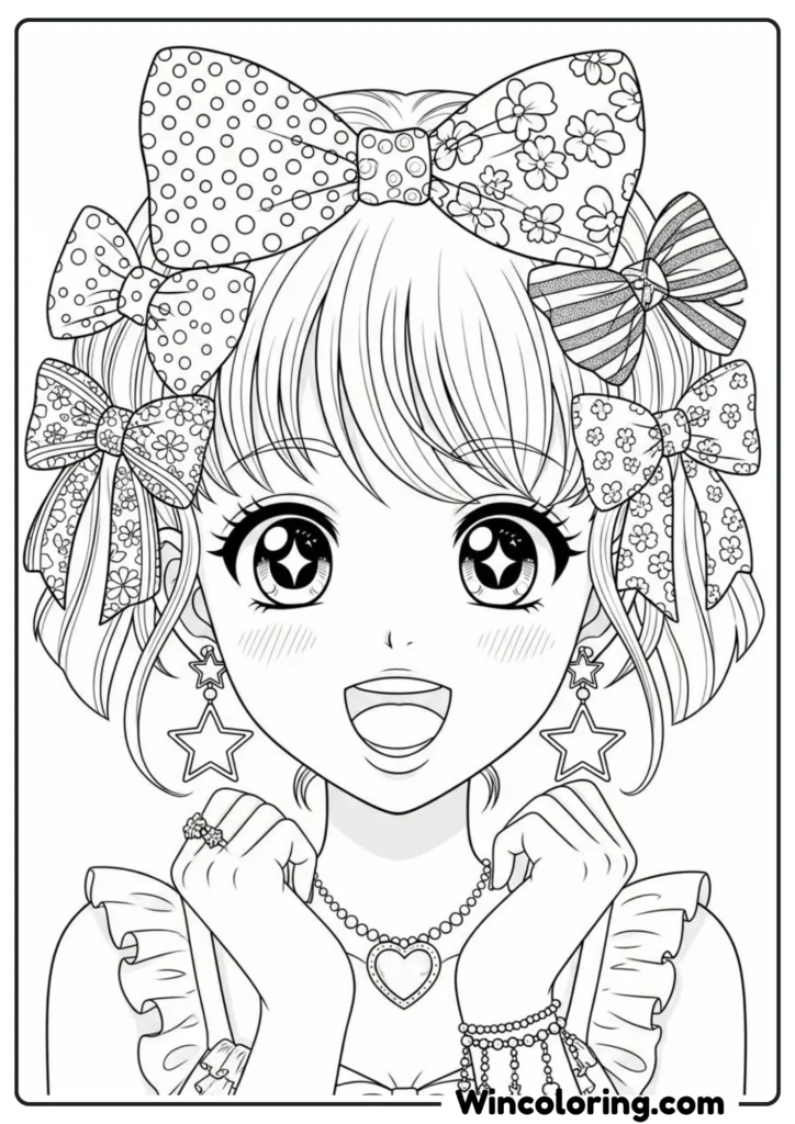 Anime Girl with Bows